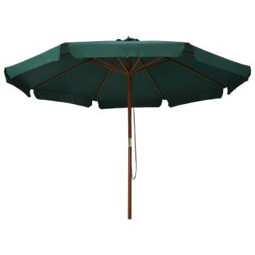 Outdoor Parasol with Wooden Pole - 330 cm Green | HipoMarket