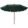 Outdoor Parasol with Wooden Pole - 330 cm Green | HipoMarket