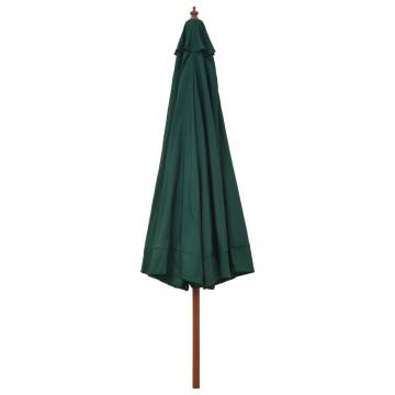 Outdoor Parasol with Wooden Pole - 330 cm Green | HipoMarket