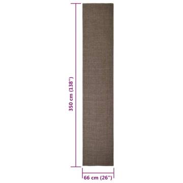 Natural Sisal Rug 66x350 cm - Brown | Durable & Textured