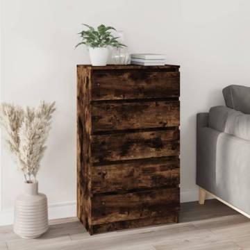 Elegant Smoked Oak Drawer Cabinet - 60x36x103 cm | HipoMarket