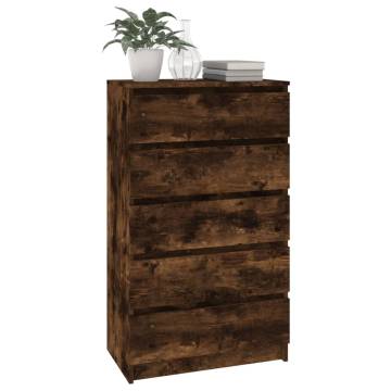 Elegant Smoked Oak Drawer Cabinet - 60x36x103 cm | HipoMarket