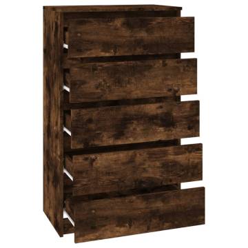 Elegant Smoked Oak Drawer Cabinet - 60x36x103 cm | HipoMarket