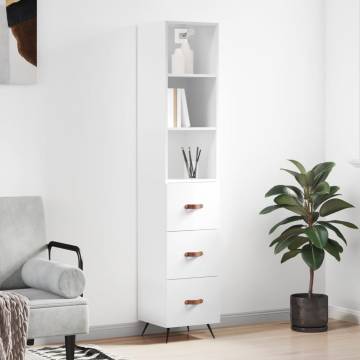 Stylish Highboard High Gloss White - Engineered Wood | HipoMarket