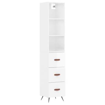 Stylish Highboard High Gloss White - Engineered Wood | HipoMarket