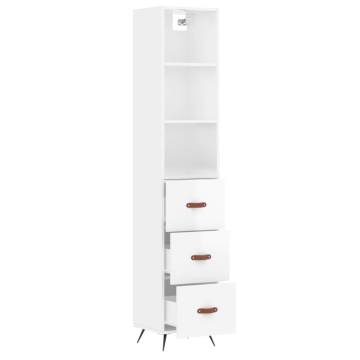 Stylish Highboard High Gloss White - Engineered Wood | HipoMarket