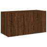 Stylish TV Wall Cabinet with LED Lights in Brown Oak | Shop Now