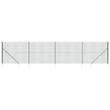 Wire Mesh Fence with Spike Anchors - Green 1.4x10 m