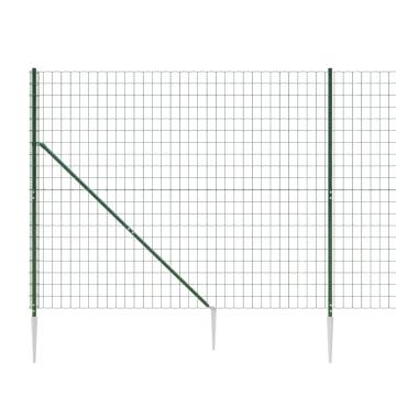 Wire Mesh Fence with Spike Anchors - Green 1.4x10 m