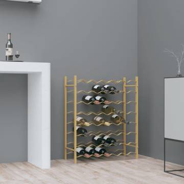 Elegant Gold Metal Wine Rack for 48 Bottles | Hipomarket