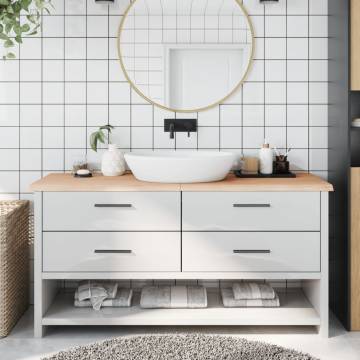 Untreated Solid Wood Bathroom Countertop | 160x60 cm