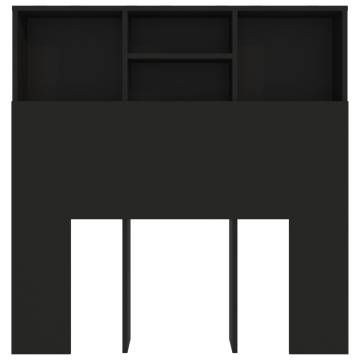 Stylish Black Headboard Cabinet - 100x19x103.5 cm | HipoMarket