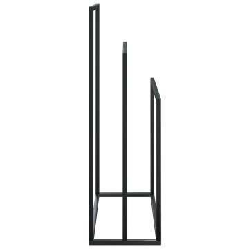 Stylish Freestanding Black Towel Rack - 48x24x79 cm