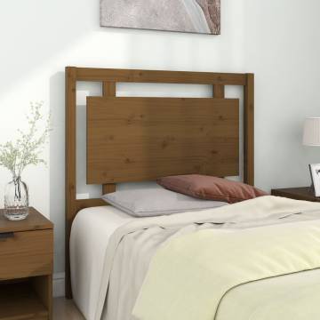 Honey Brown Pine Wood Bed Headboard - 95.5x4x100 cm