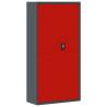 Stylish Anthracite & Red File Cabinet - 90x40x180 cm Steel