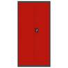 Stylish Anthracite & Red File Cabinet - 90x40x180 cm Steel