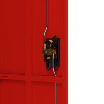 Stylish Anthracite & Red File Cabinet - 90x40x180 cm Steel