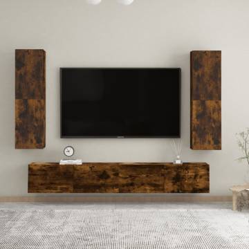 Wall-mounted TV Cabinets - Smoked Oak | Stylish Storage Solution