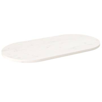 Table Top White Solid Pine Oval 100x50 cm | HipoMarket