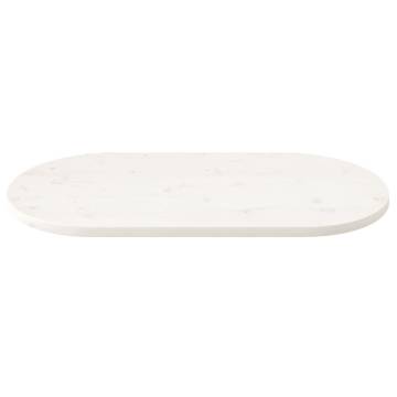 Table Top White Solid Pine Oval 100x50 cm | HipoMarket