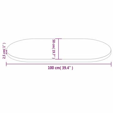 Table Top White Solid Pine Oval 100x50 cm | HipoMarket