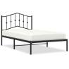 Elegant Black Metal Bed Frame with Headboard - 100x190 cm