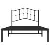 Elegant Black Metal Bed Frame with Headboard - 100x190 cm