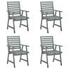 4 pcs Grey Solid Wood Acacia Outdoor Dining Chairs | Hipomarket