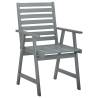 4 pcs Grey Solid Wood Acacia Outdoor Dining Chairs | Hipomarket