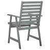 4 pcs Grey Solid Wood Acacia Outdoor Dining Chairs | Hipomarket