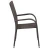 Stackable Outdoor Chairs 6 pcs - Poly Rattan Brown