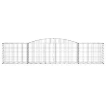 Arched Gabion Baskets - 6 pcs Galvanised Iron Decorative Barriers