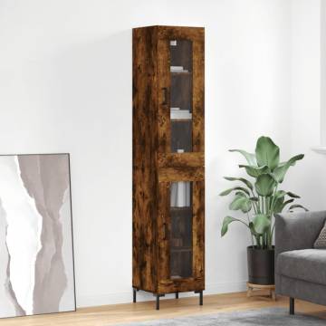 Stylish Highboard Smoked Oak - 34.5x34x180 cm | Hipomarket