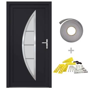 Front Door Anthracite 98x190 cm PVC - Elegant & Secure Entryway