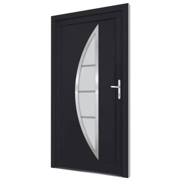 Front Door Anthracite 98x190 cm PVC - Elegant & Secure Entryway