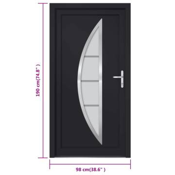 Front Door Anthracite 98x190 cm PVC - Elegant & Secure Entryway