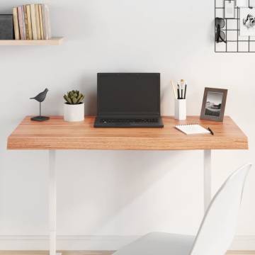 Light Brown Solid Oak Table Top - 100x50x(2-6) cm | HipoMarket