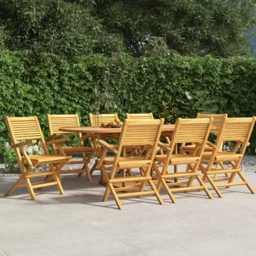 Folding Garden Chairs - 8 pcs Solid Teak, 55x62x90 cm