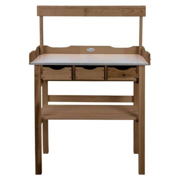 Esschert Design Potting Table with Drawer & Rack - Brown