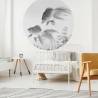 WallArt Wallpaper Circle Two Goldfish 190 cm - Stylish Decor