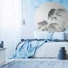 WallArt Wallpaper Circle Two Goldfish 190 cm - Stylish Decor