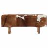 Stylish Real Goat Leather Bench - Brown & White 110x30x45 cm