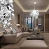 Leaves Paillette Pendant Chandelier Lamp - Elegant Silver