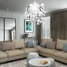 Leaves Paillette Pendant Chandelier Lamp - Elegant Silver