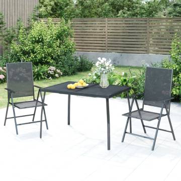 Stylish Anthracite Garden Table - 110x80 cm Steel Mesh