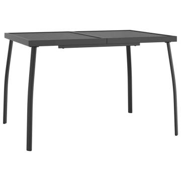 Stylish Anthracite Garden Table - 110x80 cm Steel Mesh