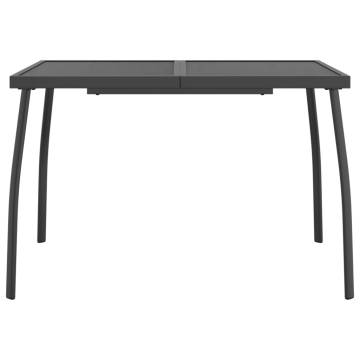 Stylish Anthracite Garden Table - 110x80 cm Steel Mesh