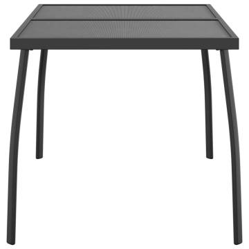 Stylish Anthracite Garden Table - 110x80 cm Steel Mesh