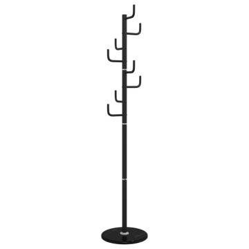 Coat Stand Black 183 cm - Sturdy Iron with Marble Base