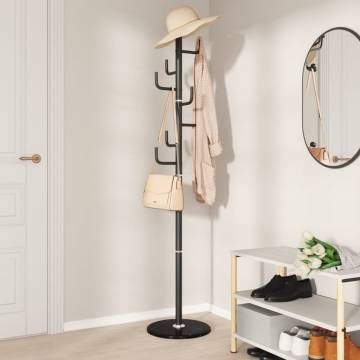 Coat Stand Black 183 cm - Sturdy Iron with Marble Base